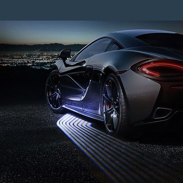 

ohaneel 2pcs angel wings car welcome light shadow light projector car led door warning lamp for