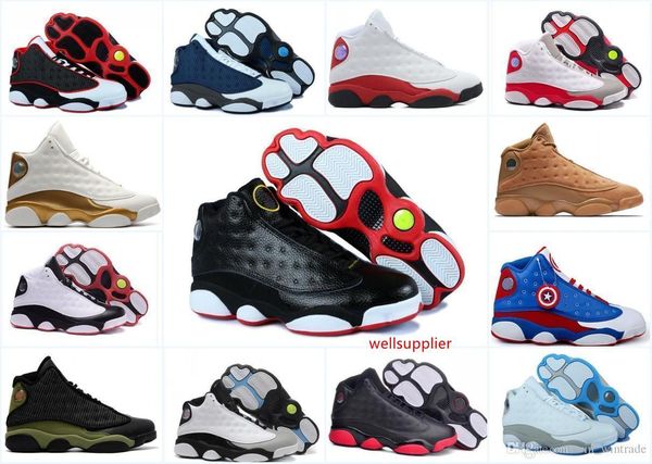 

мужчины женщины летают 13 13с разводят баскетбол обувь черный коричневый синий белый голограмма кремни серые красные спортивные кроссовки ди