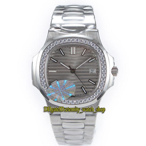 

oe version sport nautilus 40mm 5711 1a 010 gray dial cal.324 sc automatic 5711r mens watch diamonds bezel steel-strap gents watches, Slivery;brown