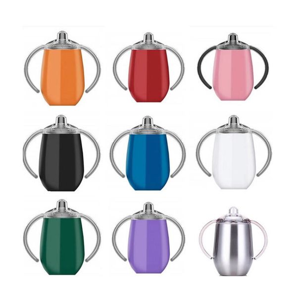 

Creative 8 oz egg mug ippy cup double handle tainle teel cup coffee wine lid toddler tumbler egg mug ippy cup