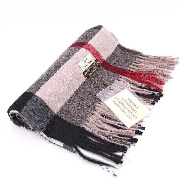 

the new couple thick warm autumn and winter fashion classic bristle england plaid cashmere scarves sky female shawl, Blue;gray