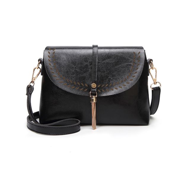

bokinslon female messenger bag fashion portable split leather large capacity shoulder ladies casual bag