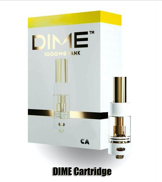 

DIME Cartridge Vape Pen Carts 0.8ML 1.0ML Gold Tank Thick Oil Ceramic Empty Atomizer With Plus Box For 510 Battery DHL