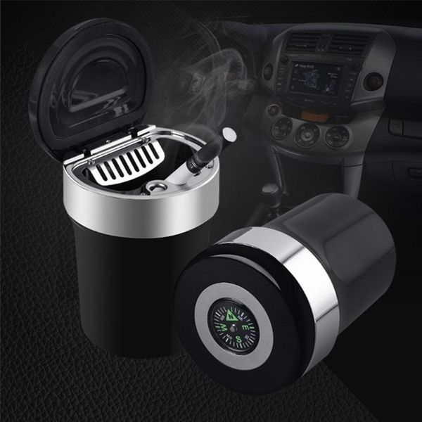 

car ashtray stainless steel car ashtray cup holder with blue led light indicator smokeless for most cup holder