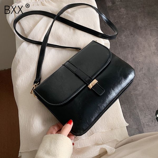 

bxx] solid color pu leather crossbody bags for women 2020 all-match shoulder messenger bag female handbags and purses hj989
