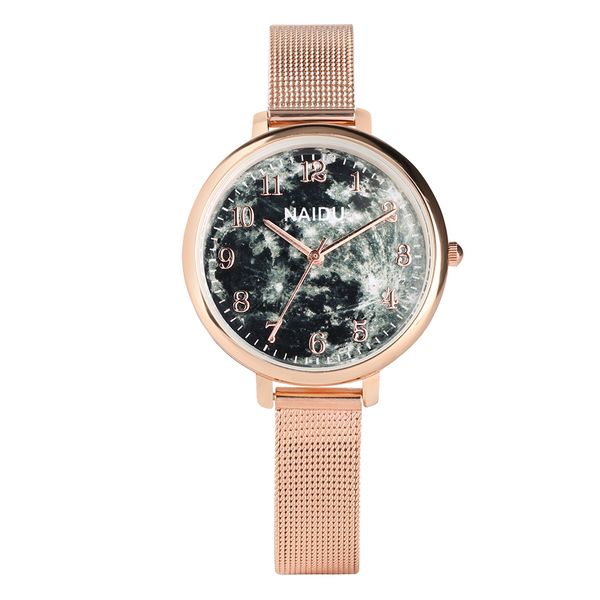 

fashional multiple special dial for women quartz movement analog watch for lady stainsteel band watches girls, Slivery;brown