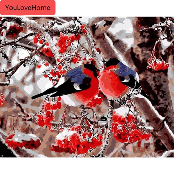 

picture by numbers animal bird handpainted gift drawing acrylic oil painting by numbers winter home decor diy picture art kits diy picture