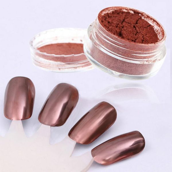 

2g women mirror nail glitter powder beauty art manicure tool with brushes nail glitter, Silver;gold