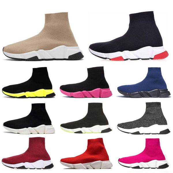 

2020 fahion ace casual sock shoes speed trainer beige black red dark blue pink green fashion socks sneaker trainer casual shoes 36-45