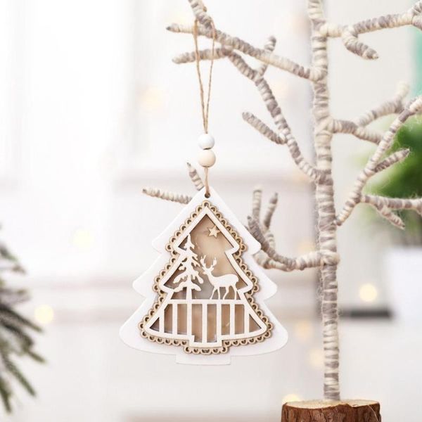 

christmas pendant ornament wooden + lamp cutout pendant creative christmas wall hanging home decor modern