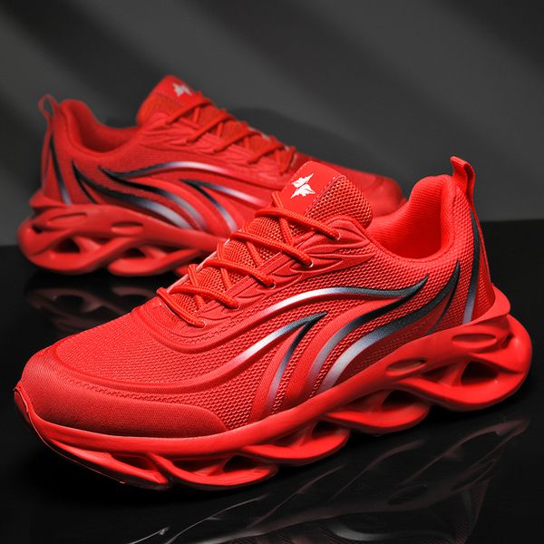 

baideng men new sneakers height increasing cool running shoes hollow sole athletic sport shoes large size 47 red chaussure homme