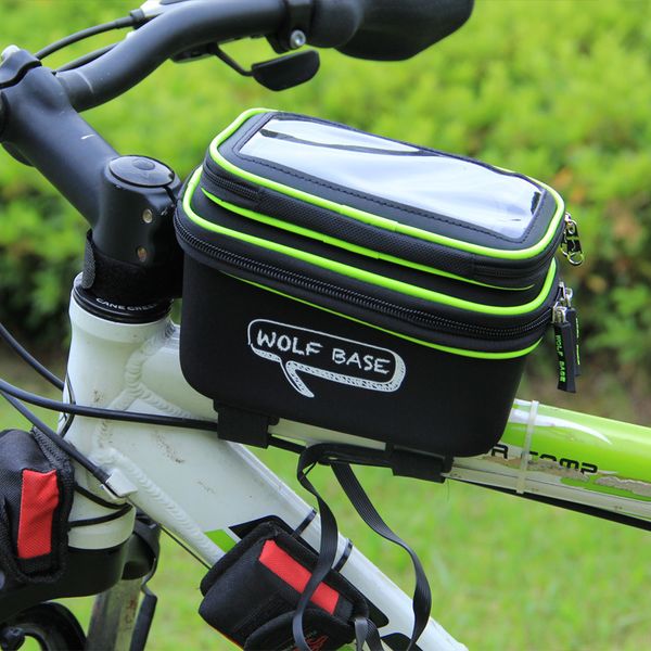 

waterproof bike saddle bag mountain bike front beam bag mobile phone bag outdoor cycling equipment