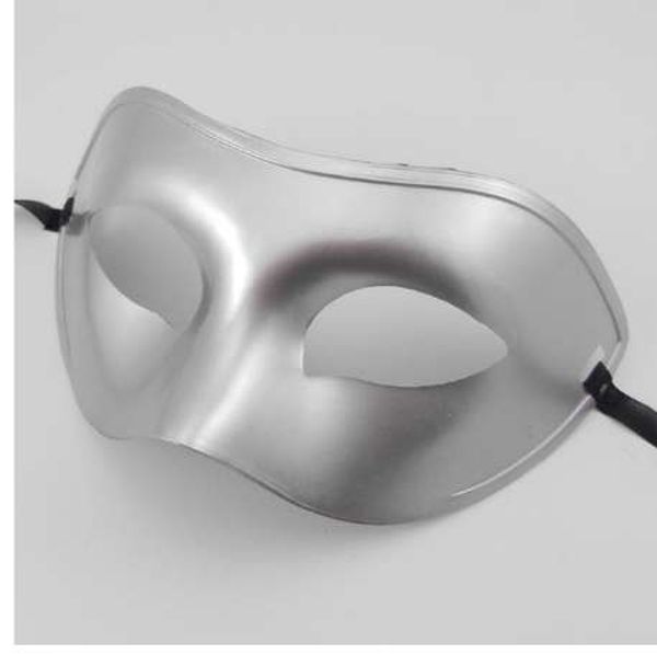 Silver Face Mask Fancy Dress Party Masquerade Plain White Black