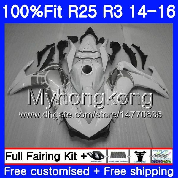 Einspritzung für Yamaha YZFR25 YZF R25 Gloss White Hot R3 2014 2015 2016 2017 240HM.47 YZF-R25 YZF-R3 R 25 Karosserie YZFR3 14 15 16 17 Verkleidungsset