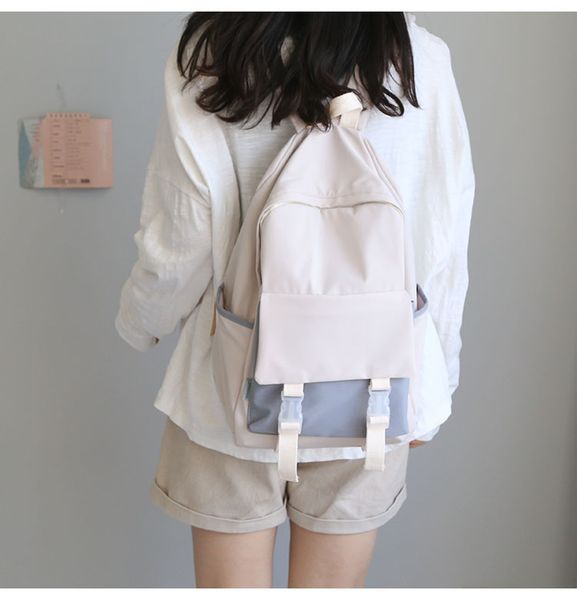 

fresh style women backpack teenagers contrast color fashionable college bag girls simple all-match cloth bags mochila df632