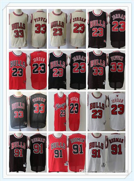 

2020 men scottie 33 pippen 23 michael 91 chicago nba bulls dennis rodman throwback basketball jerseys white black red blue beige