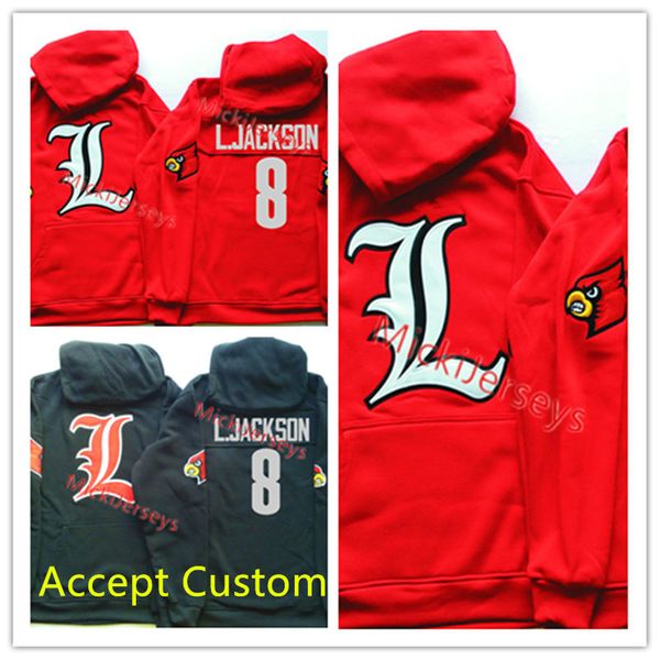 

mens ncaa louisville cardinals jaire alexander hoodie dez fitzpatrick jaylen smith trevon young lamar jackson louisville cardinals hoodie, Black;white