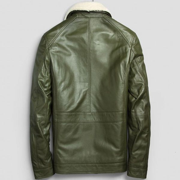 

2020 new fashion jacket fur collar genuine leather jacket men sheepskin coat winter bomber male turn down collar zipper, Black