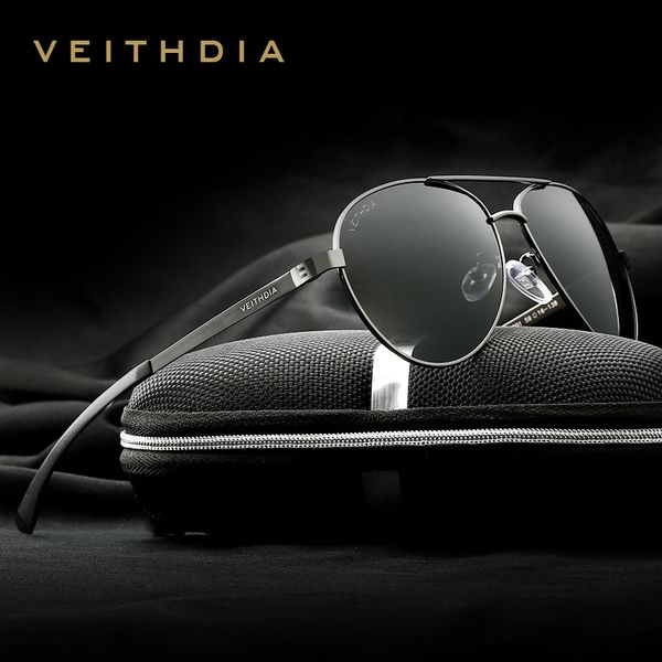 

veithdia fashion brand designer aluminum magnesium men's sun glasses polarized mirror lens male eyewear sunglasses for men 3801 y200420, White;black