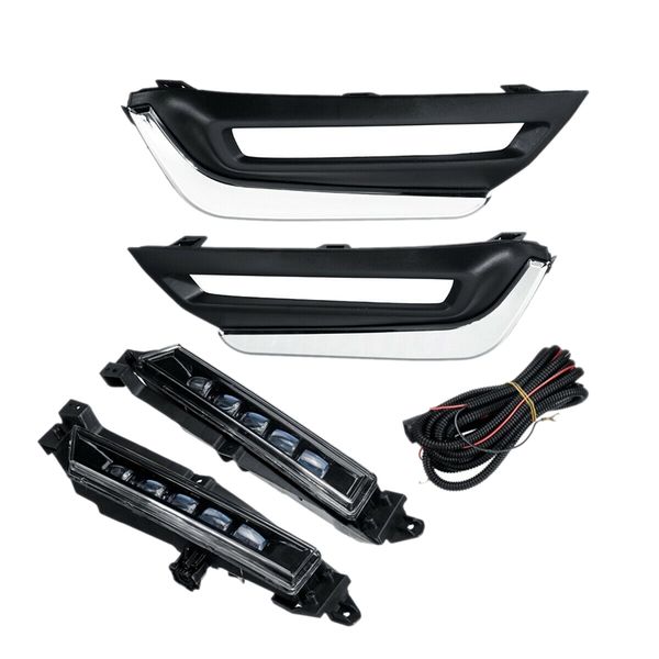 

pair drl led daytime running light bumper fog lamp for cr-v crv 2017 2018