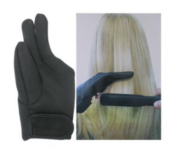 Black Heat Resistant Hairdressing Three Fingers Glove Hair