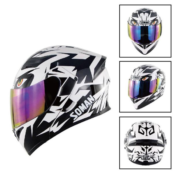 

zebra stripes fashion double lens flip-up motorcycle helmet lightweight off-road safety helmet