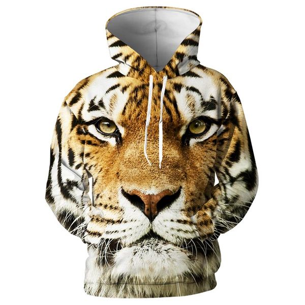 

youthup men's 3d hoodies cool animal printed hooded pullovers hip hop coats male tiger & lion full printing hoodies sweatshirts, Black