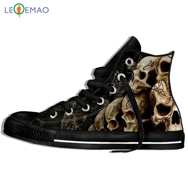 

outdoor walking shoes men's's vulcanize classic male for man cool black punk skull flat comfortable students sneakers