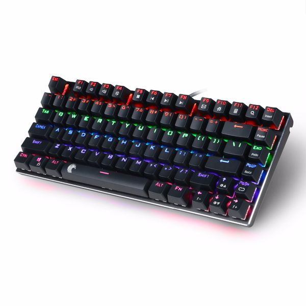 

Z-88 Маленький компактный механический Клавиатура RGB Световая 81 клавиш Синий Перек