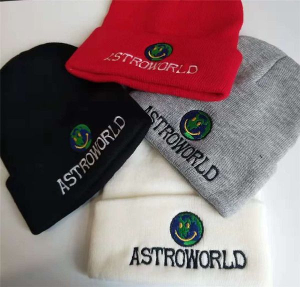 

Astroworld Knitted Cap Letters Embroidered Wool Couples Hats Brand Adjustable Dome Caps