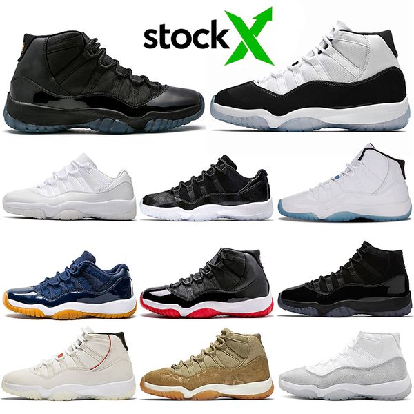

11 11s concord gamma blue cap and gown mens women basketball shoes stock x low gs heiress barons jumpman sport designer sneakers, Black