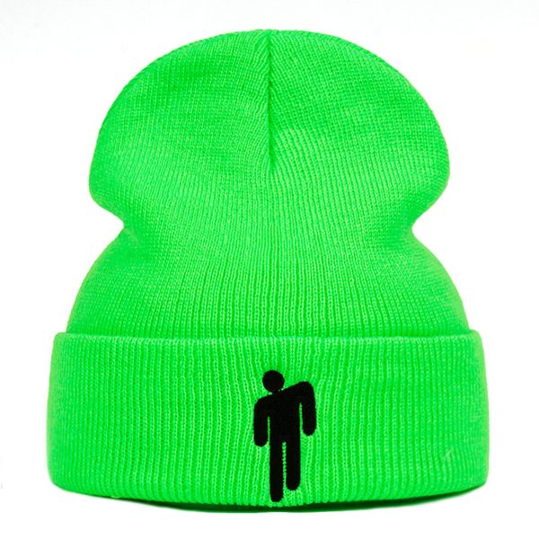

5 colours billie eilish beanie knitted winter hat solid hip-hop skullies knitted hat cap costume accessory gifts warm winter