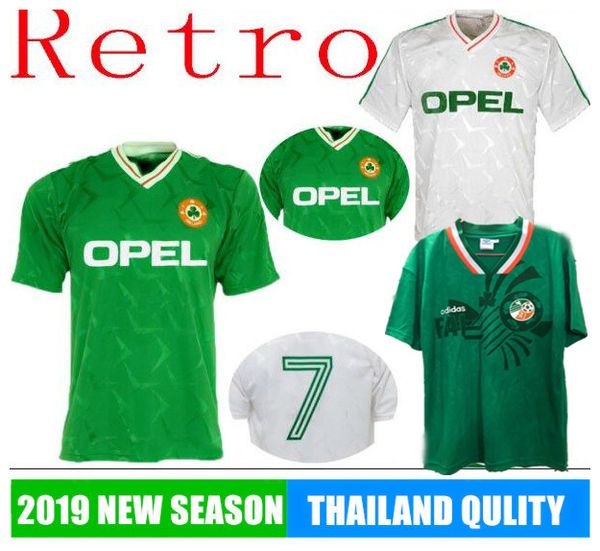 

1994 ireland retro 90 92 soccers jersey world cup ireland home classic sheedy thailand quality 1990 1992 football calcio, Black;yellow