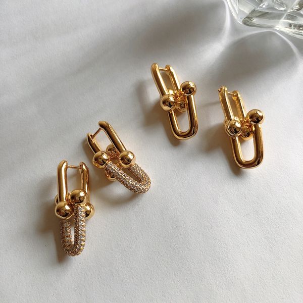 

timeless wonder titanium zirconia detachable geo u stud earrings women jewelry gothic boho trendy runway ins 2522, Golden;silver