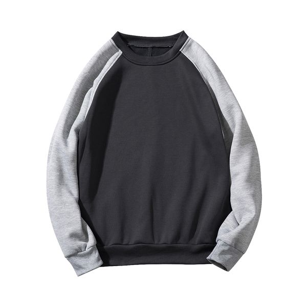 

laamei brand streetwear patchwork hoodie men hip hop o neck solid slim fit casual hoody men's hoodies sweatshirts eu size, Black