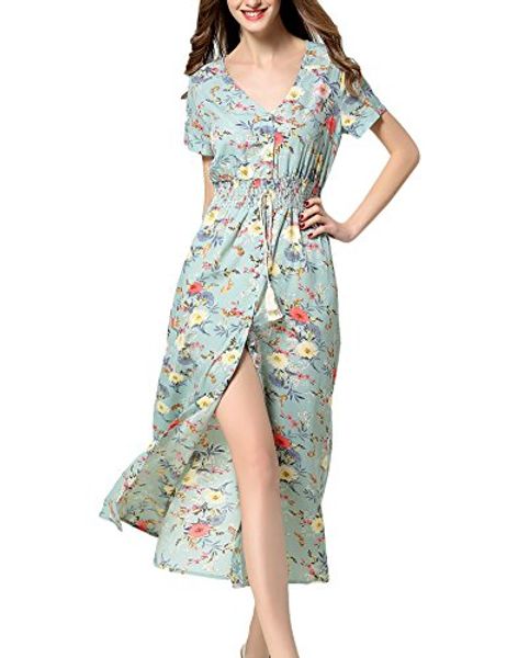 

aranee женская сексуальная сплит цветочные off-плечо пляж партии макси платье, Black;gray