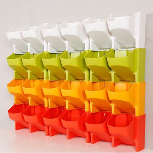 

4 colors self watering planter outdoor vertical garden wall hanging plant flower pot plastic hanging pots