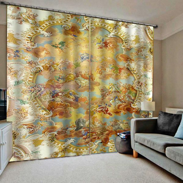 

europe angel curtain customized 3d curtains new window balcony thickened windshield blackout curtains gold curtains