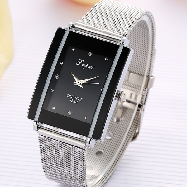 

lvpai silver square alloy wristwatches quartz clocks ladies dress gift women watches, Slivery;brown