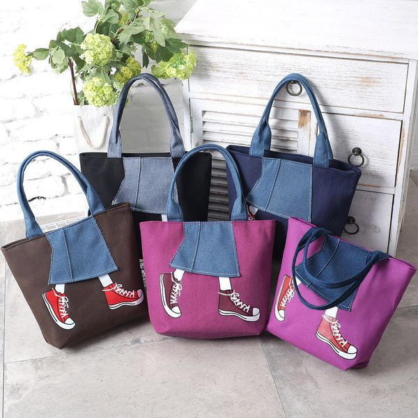 

2019 мода pachwork ковбой плеча сумки дамы случайные дикие покупки холст большой емкости сумка # xm5