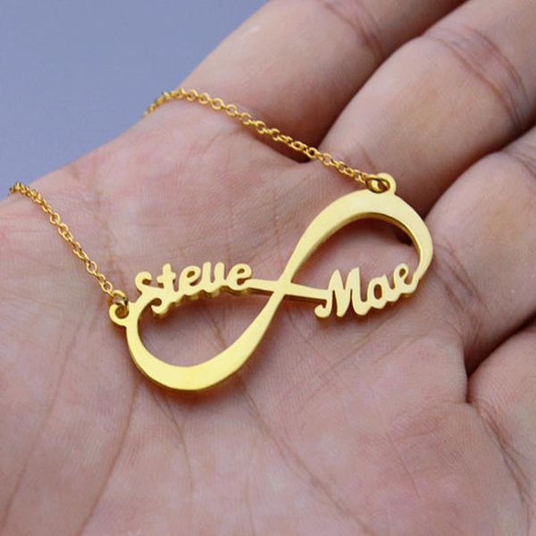 

wedding jewelry customized infinity name necklaces personalized gold rose silver choker necklace women men bff bridesmaid gift