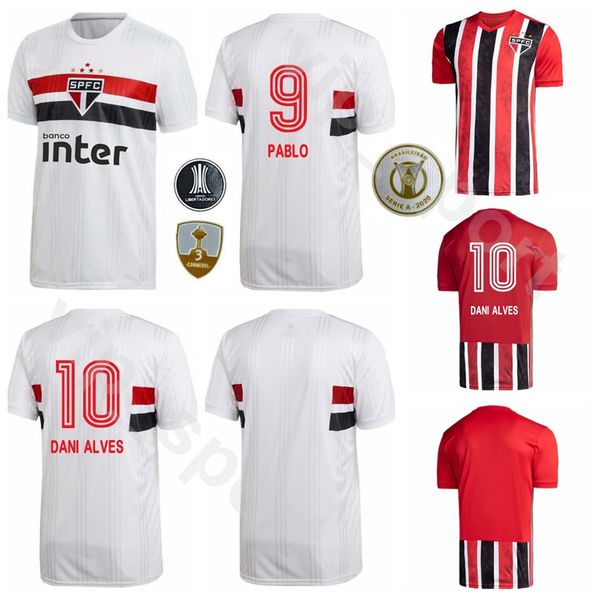 

sao paulo jersey 2020 2021 home soccer 9 pablo 10 dani alves 16 leo antony nene rojas alves reinaldo everton football shirt kits, Black;yellow