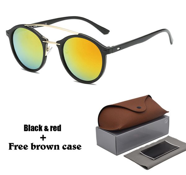 

1pcs wholesale - fashion sunglasses men women brand design retro round sun glasses gafas oculos de sol with retail box and case, White;black