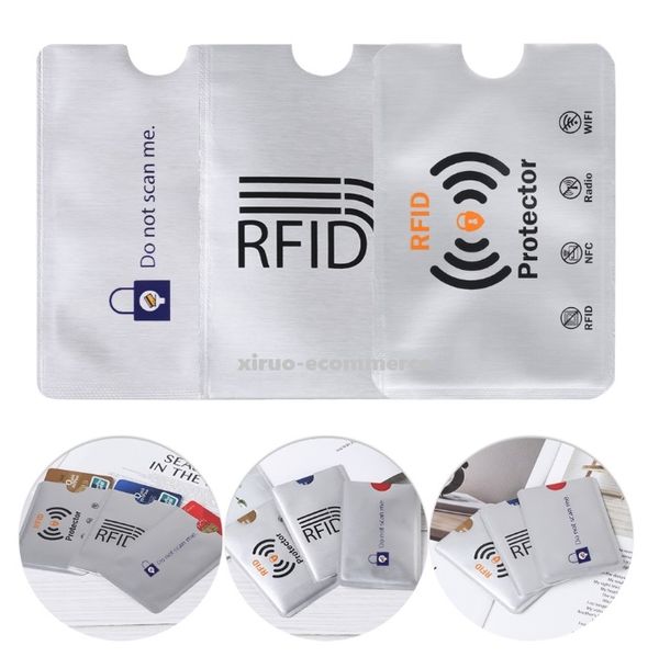 

smart anti theft rfid wallet blocking rfid card protector sleeve to prevent unauthorized scanning aluminium cards holder 1000pcs