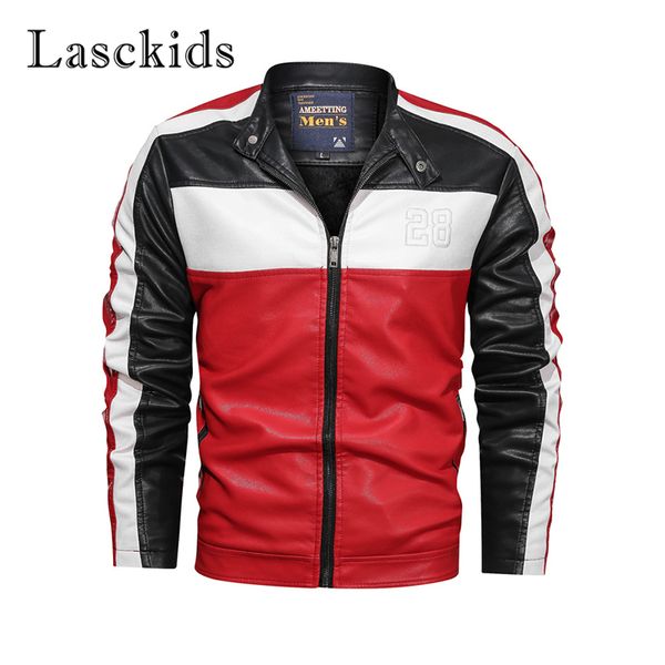 

lasckids men baseball jacket pu leather casual spring autumn varsity jacket men coat 2019, Black;brown