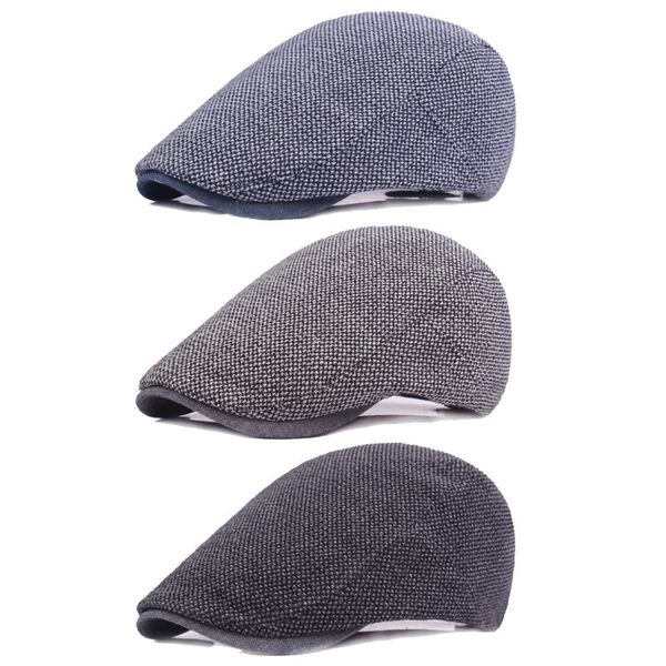 

2019 duckbill caps summer beret caps for men women vintage boy cap linen outdoor hats brand sun hat wholesale dropship, Blue;gray