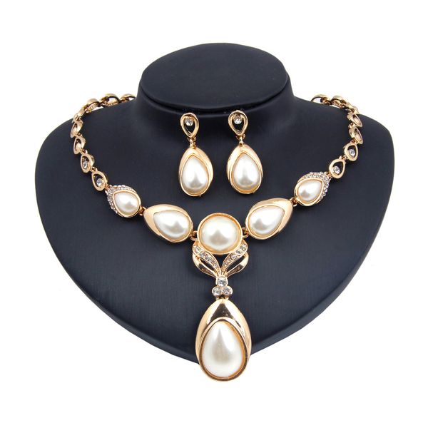 2019 Bulk Silver Gold Faux Pearl Statement Necklace Stud
