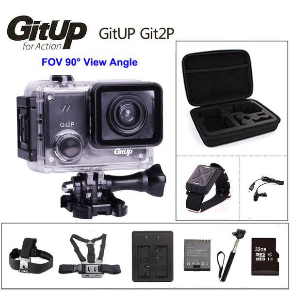 Freeshipping Git2P 90 Graus Lente de Ação Da Câmera 2 K Wi-fi Esportes DV Full HD 1080 P 30 m À Prova D 'Água mini Filmadora 1.5 polegada Novatek 96660