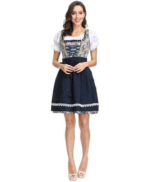 

2019 new germany oktoberfest carnival festival beer girl costume bavarian dirndl dress, Black;red