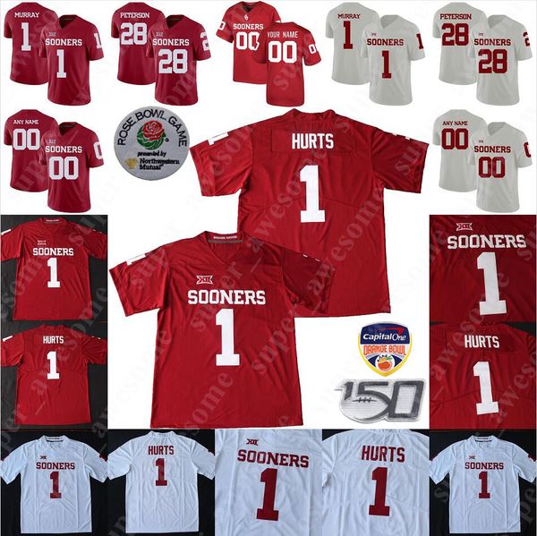 

oklahoma sooners football jersey tanner mordecai kennedy brooks trey sermon rhamondre stevenson ceedee lamb charleston rambo jadon haselwood, Black;red